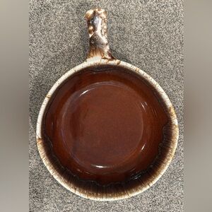 Vintage Hull Brown Drip Serving Crock with Handle